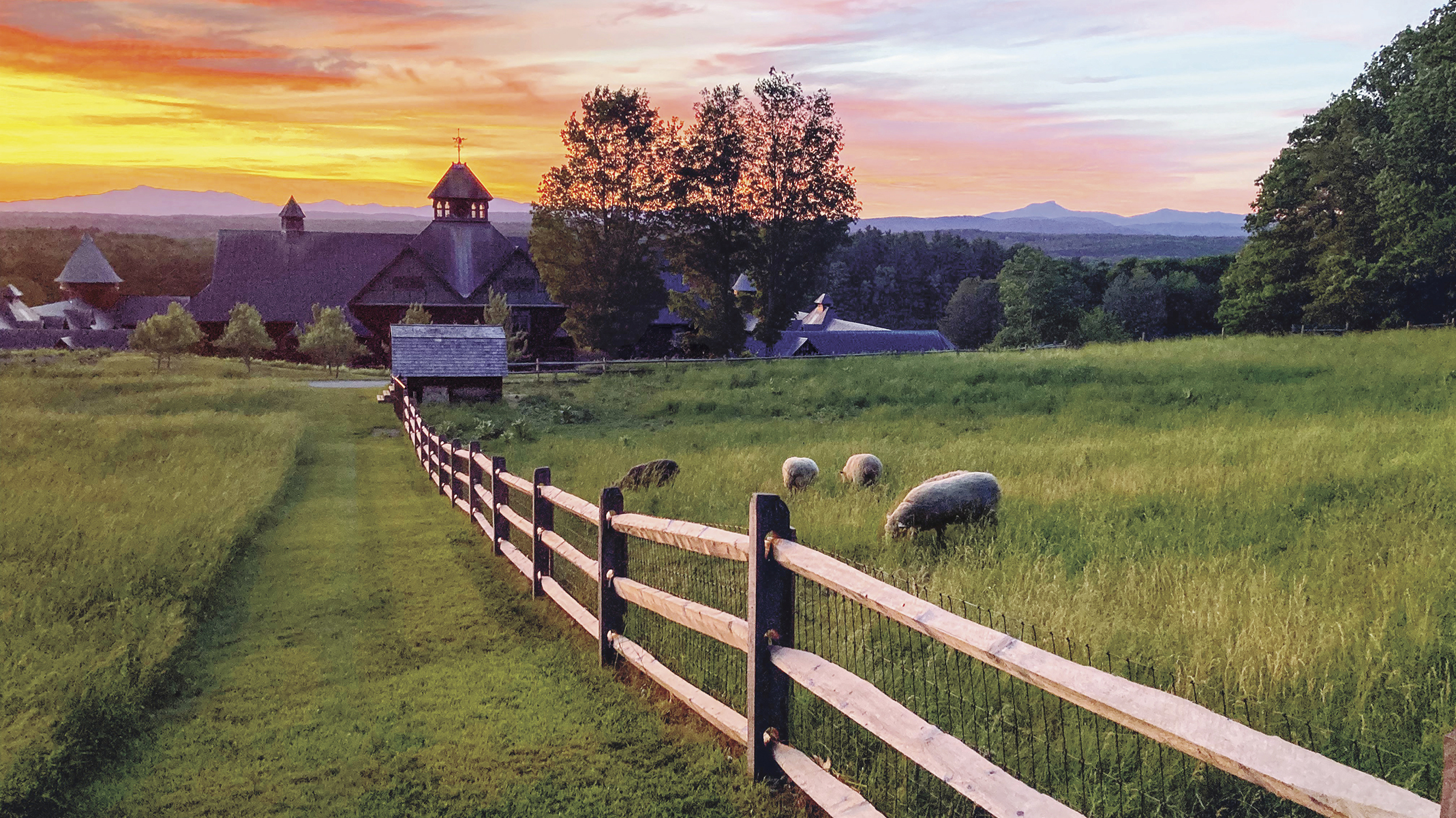 Sunset over the Farm Barn