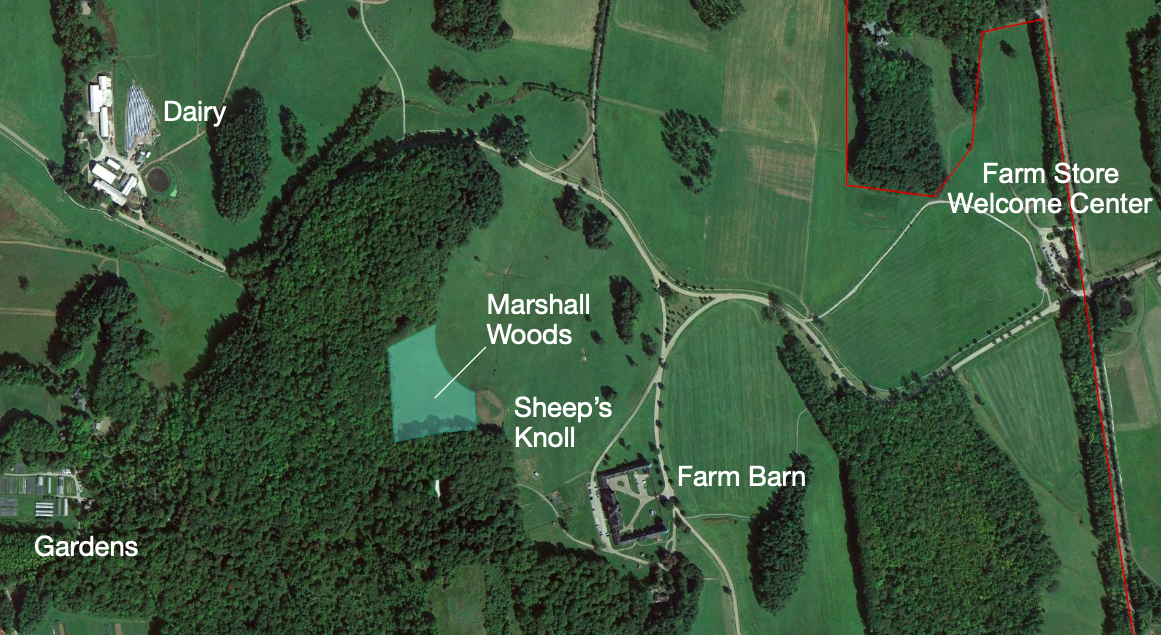 Location map of Marshall Woods