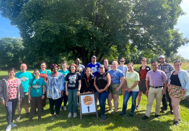 Connecticut Farm to School Institute participants gather outdoors for a group photo