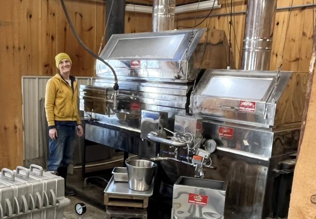 dana bishop in front of evaporator