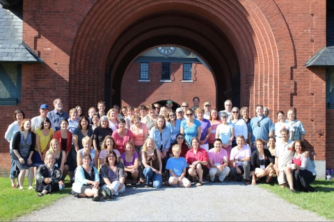 2010 Farm to School Institute cohort under the Coach Barn arches.